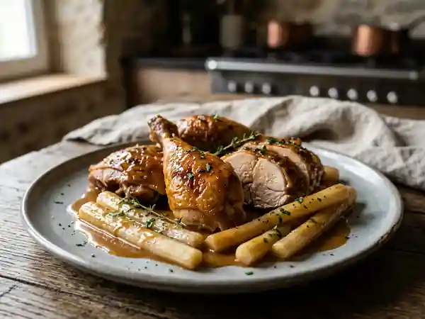 Pintade Braisée au Cognac et Salsifis Fondants - Photo de présentation