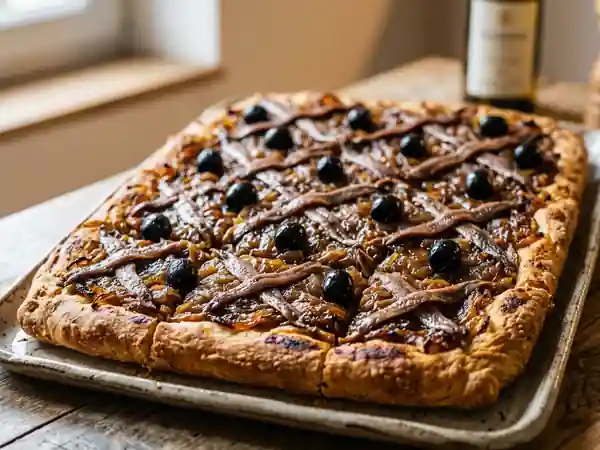 Pissaladière croustillante aux oignons confits - Photo de présentation