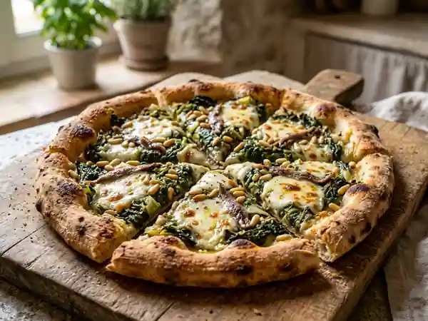 Pizza Napolitaine à la Scarole et Pignons - Photo de présentation