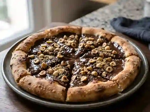 Pizza au Chocolat Fondant et Noisettes - Photo de présentation