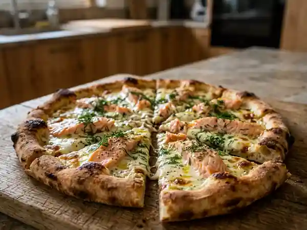 Pizza Saumon Frais et Crème Citronnée - Photo de présentation