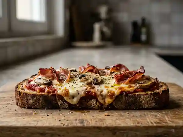Pizza Croustillante sur Pain Poilâne - Photo de présentation