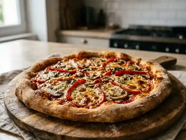 Pizza maison légère et savoureuse pour une personne - Photo de présentation