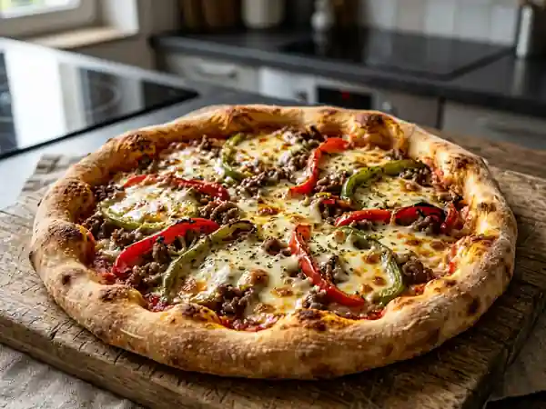 Pizzorella croustillante au bœuf et poivrons - Photo de présentation