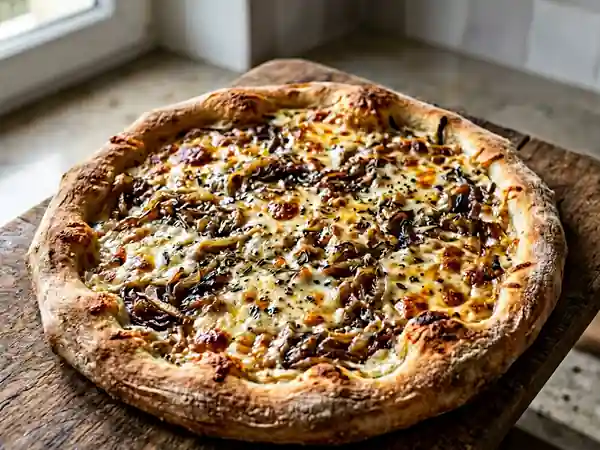 Pizza Blanche aux Oignons Confits et Thym - Photo de présentation