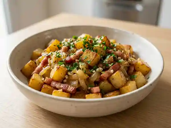Poêlée campagnarde fondante aux lardons - Photo de présentation