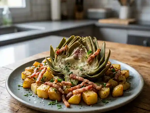 Poêlée d'artichauts au lard fumé - Photo de présentation