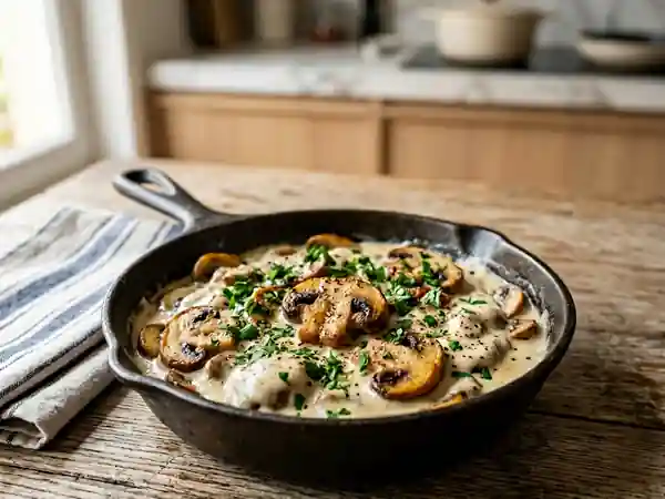 Champignons onctueux à la béchamel et muscade - Photo de présentation