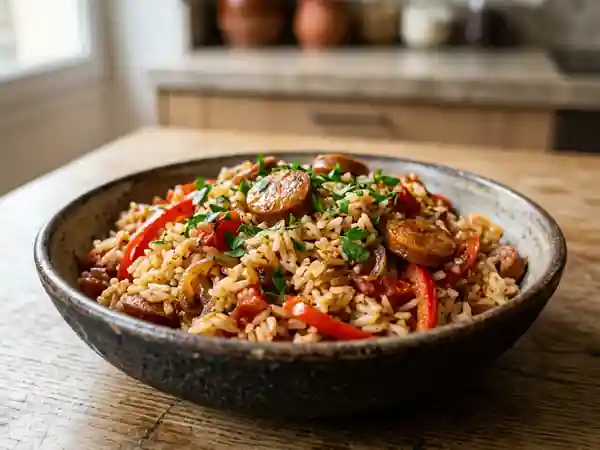 Riz sauté au chorizo et paprika fumé - Photo de présentation