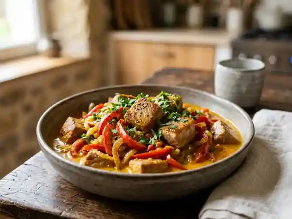 Thon au curry fondant et lait de coco - Photo de présentation