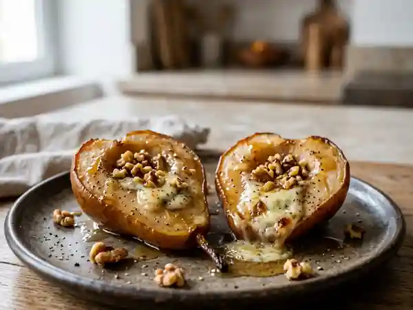 Poires fondantes au Roquefort : recette gourmande et facile - Photo de présentation