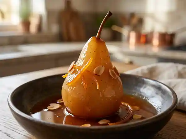 Poires fondantes infusées aux épices douces - Photo de présentation