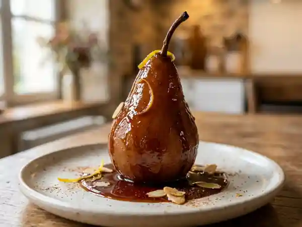 Poires fondantes laquées au vinaigre balsamique - Photo de présentation