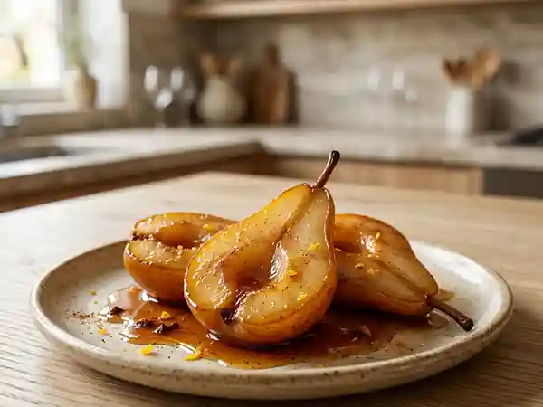 Poires caramélisées à l'orange et épices douces - Photo de présentation
