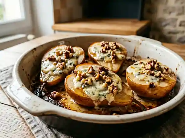 Poires rôties au roquefort : recette gourmande et facile - Photo de présentation