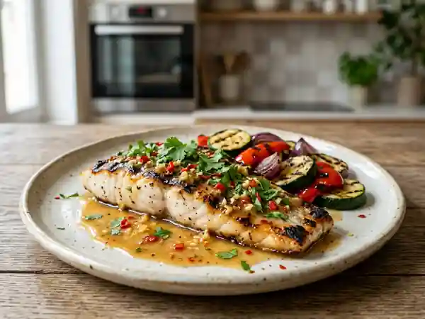 Poisson grillé à la sauce tamarin légère, recette estivale savoureuse - Photo de présentation