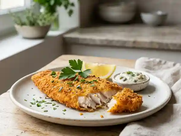 Poisson pané croustillant au merlan : recette facile et rapide - Photo de présentation