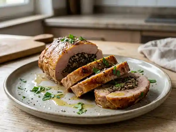 Veau farci fondant aux champignons de Paris - Photo de présentation