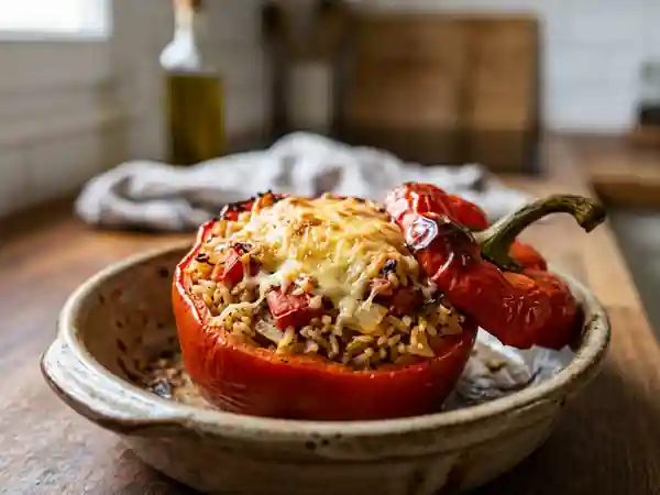 Poivrons farcis fondants et gratinés - Photo de présentation