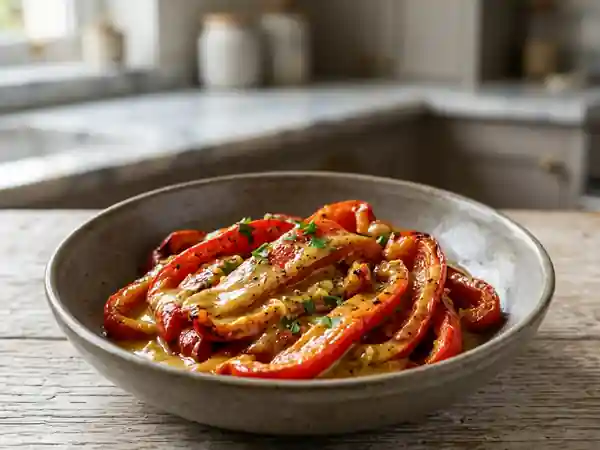 Poivrons fondants à la moutarde : recette savoureuse et facile - Photo de présentation