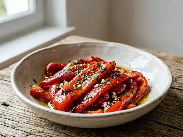 Poivrons grillés fondants à l'ail et balsamique - Photo de présentation