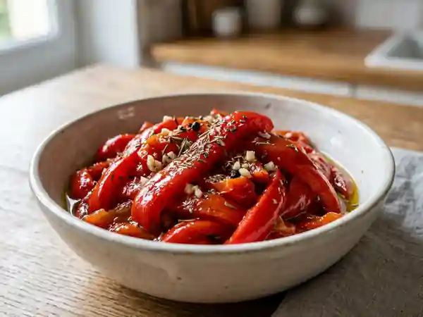 Poivrons Marinés à l'Huile d'Olive : Recette Simple et Savoureuse - Photo de présentation