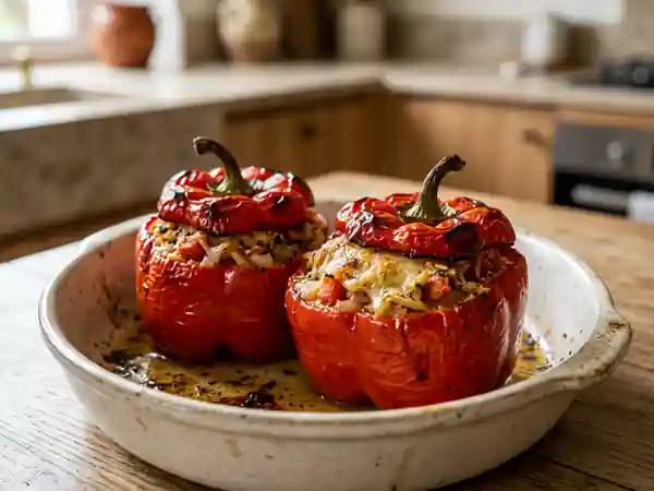Poivrons Fondants Gratinés au Gruyère - Photo de présentation