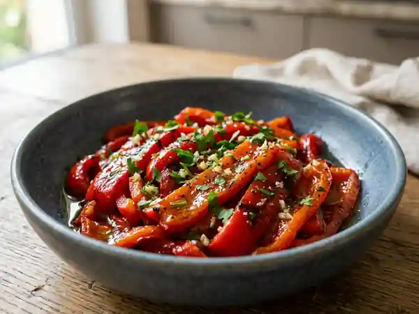 Poivrons Rouges Grillés Fondants et Marinés - Photo de présentation