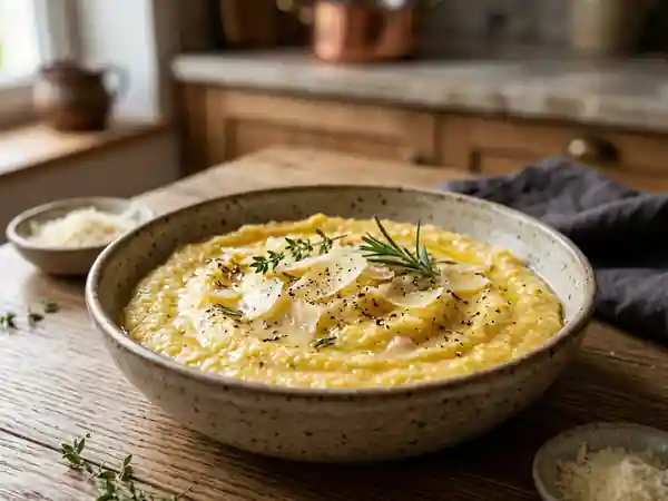 Polenta onctueuse au parmesan et beurre - Photo de présentation