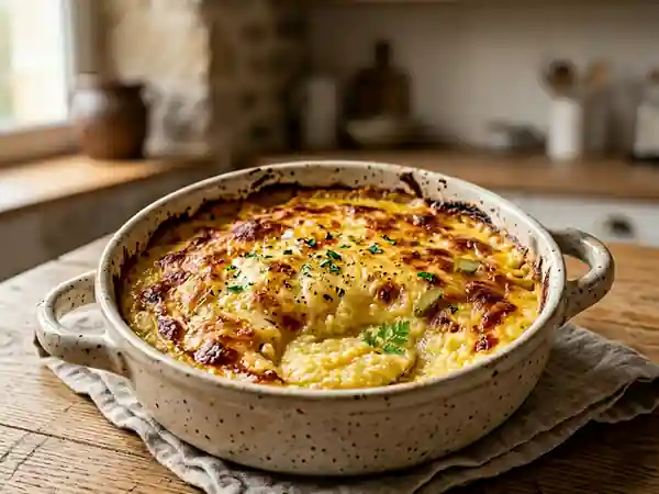 Polenta crémeuse gratinée au fromage - Photo de présentation