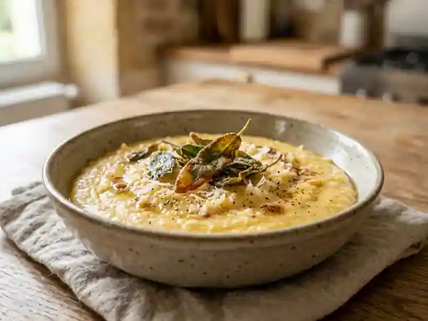 Polenta crémeuse au beurre de sauge et parmesan - Photo de présentation
