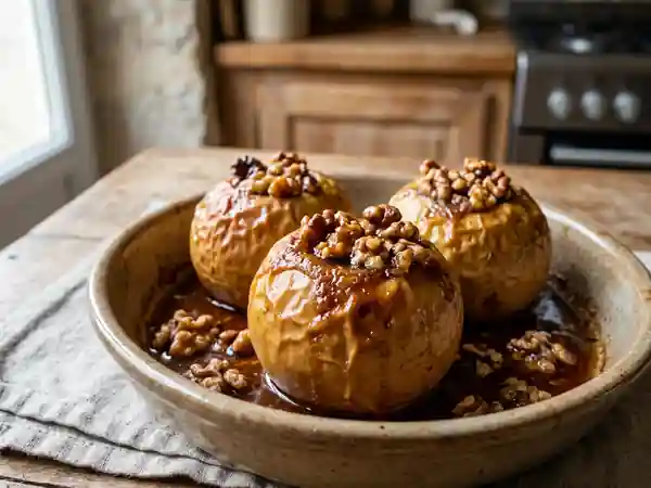 Pommes au four fondantes miel et noix - Photo de présentation