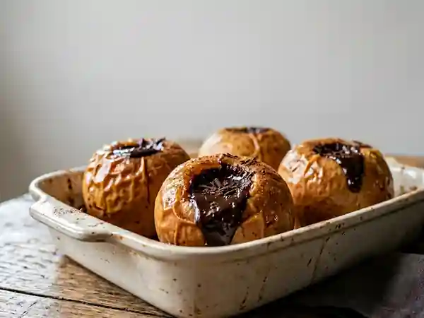Pommes au four fondantes au chocolat noir - Photo de présentation