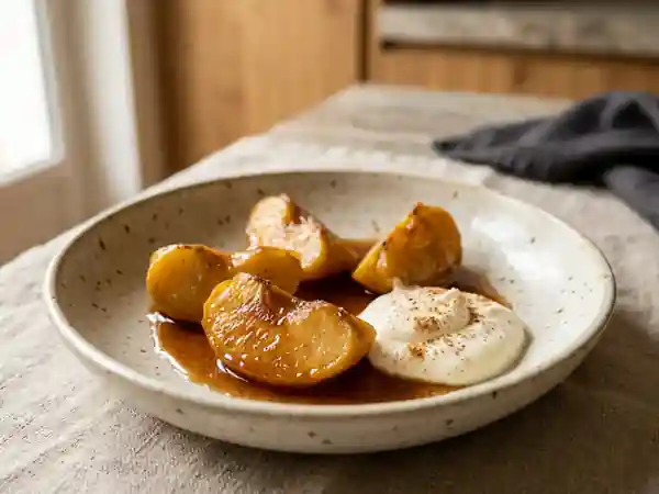 Pommes fondantes braisées au cidre et cannelle - Photo de présentation