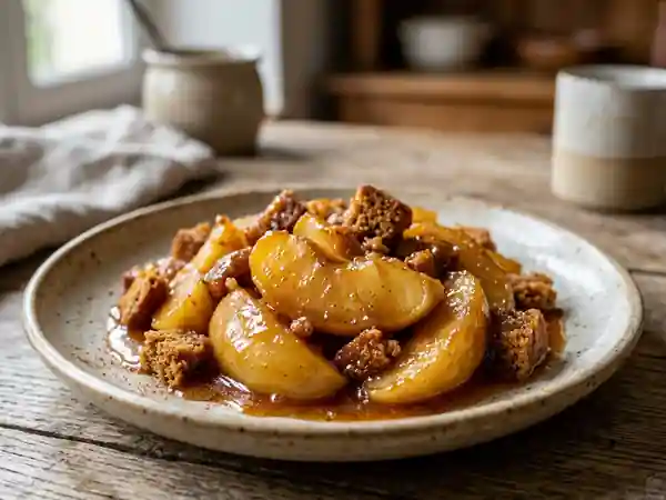 Pommes caramélisées au pain d'épices : dessert gourmand et réconfortant - Photo de présentation
