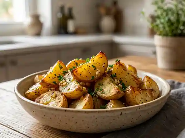 Pommes de terre au four à l'ail fondantes et parfumées - Photo de présentation