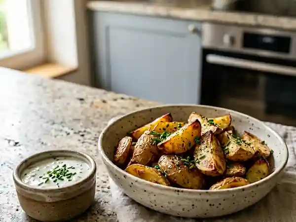 Pommes de terre rôties et sauce yaourt acidulée - Photo de présentation