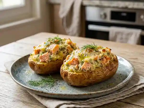 Pommes de Terre au Four Farcies au Saumon Frais - Photo de présentation
