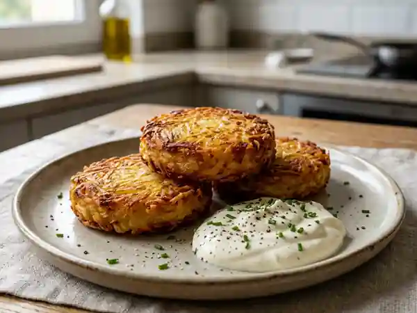Pommes Darphin Croustillantes et Crème Épaisse - Photo de présentation
