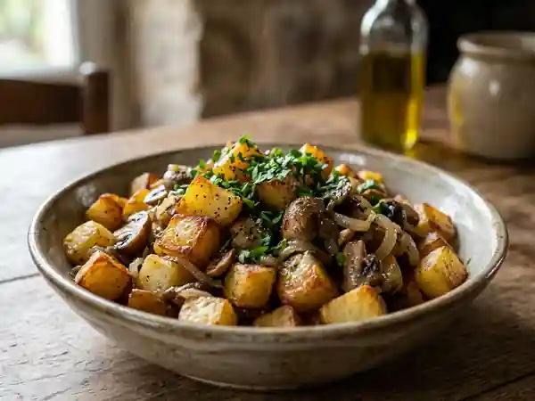 Poêlée de pommes de terre forestière croustillante - Photo de présentation