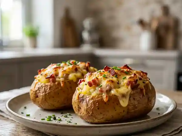 Pommes de terre farcies au lard croustillant : recette gourmande et facile - Photo de présentation