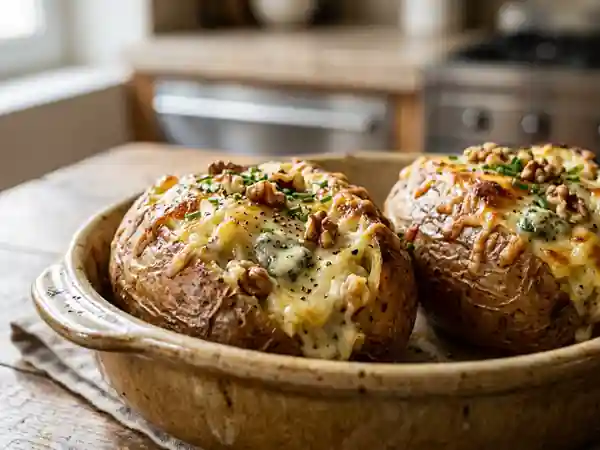 Pommes de terre farcies au roquefort et noix - Photo de présentation