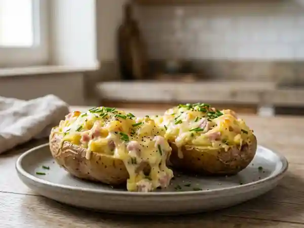 Patates farcies crémeuses jambon-fromage - Photo de présentation