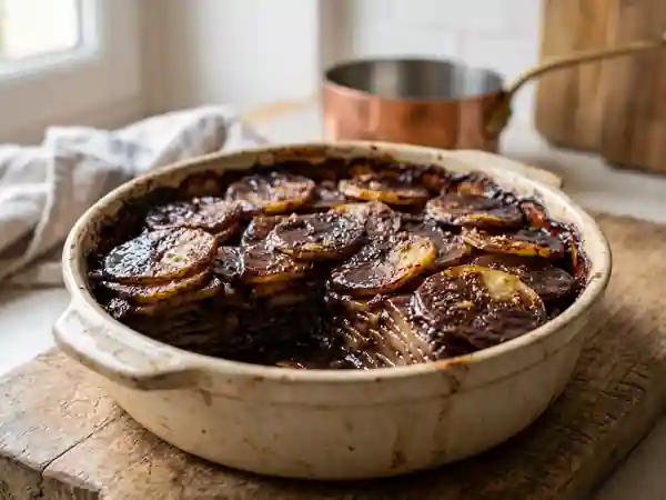 Gratin fondant de pommes de terre au chocolat - Photo de présentation