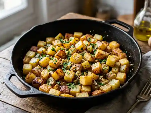 Pommes de terre rissolées dorées et fondantes - Photo de présentation
