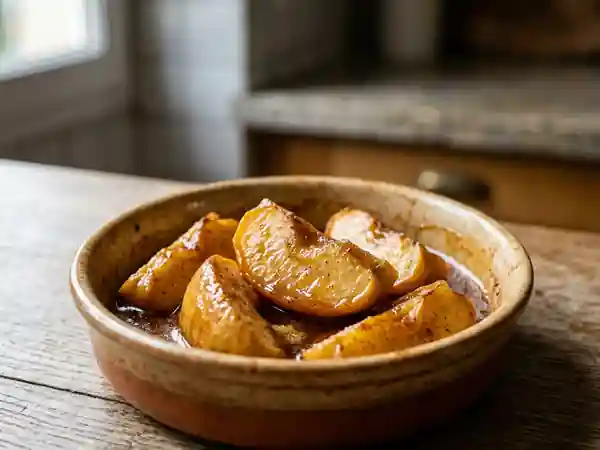 Pommes fondantes cannelle et sucre roux - Photo de présentation