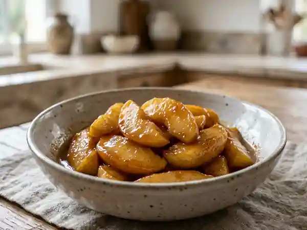 Pommes fondantes au beurre noisette et cannelle - Photo de présentation