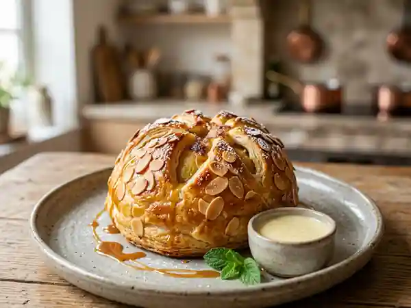 Pomme feuilletée au cœur frangipane fondant - Photo de présentation