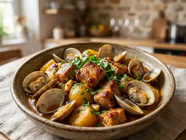 Porc alentejana : savoureux porc aux coquillages à la portugaise - Photo de présentation