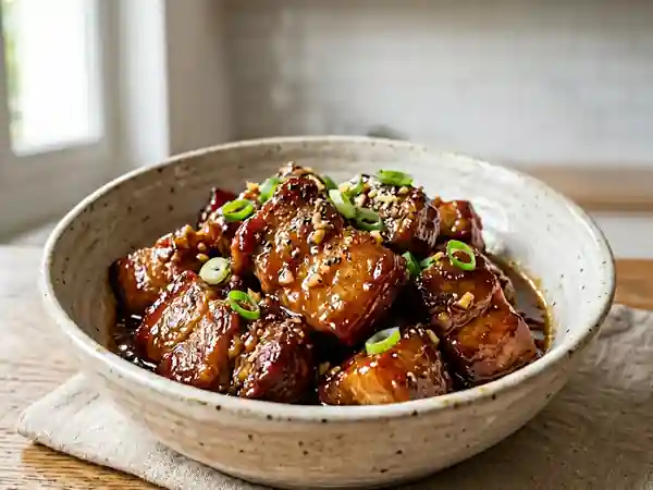 Porc au caramel fondant et laqué - Photo de présentation